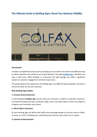 The Ultimate Guide to Building Signs: Boost Your Business Visibility