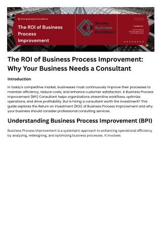 The ROI of Business Process Improvement: A Complete Guide