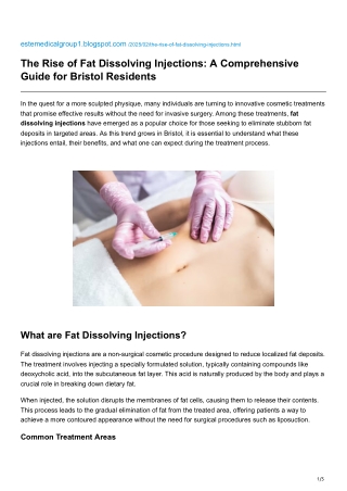 The Rise of Fat Dissolving Injections A Comprehensive Guide for Bristol Residents