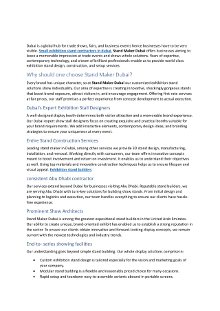 Exhibition stall Designer in Dubai