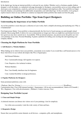 Building an Online Portfolio: Tips from Expert Designers
