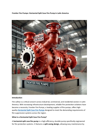 Frontier Fire Pumps- Horizontal Split Case Fire Pump in Latin America (1)