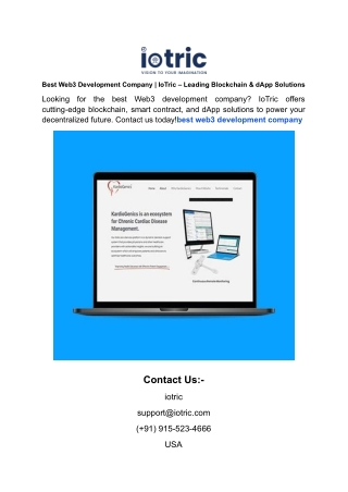 Best Web3 Development Company _ IoTric – Leading Blockchain & dApp Solutions