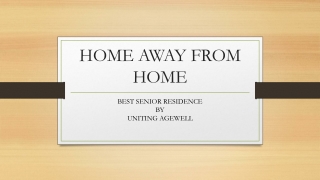 Senior Citizen Residence for Comfort & Care