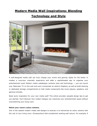 Modern Media Wall Inspirations: Blending Technology and Style