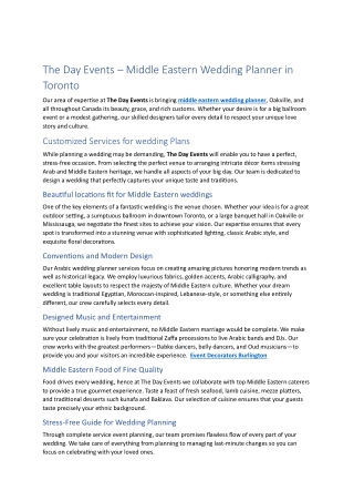 middle eastern wedding planner