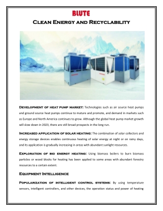 Clean Energy and Recyclability