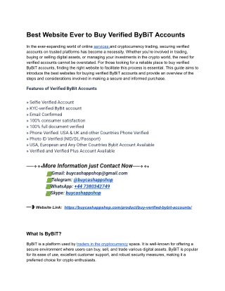 Top Website To Buy Verified ByBiT Accounts in USA Profile