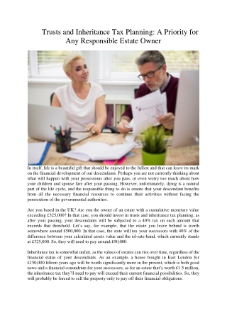 Trusts and Inheritance Tax Planning A Priority for Any Responsible Estate Owner