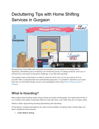 Decluttering Tips with Home Shifting Services in Gurgaon