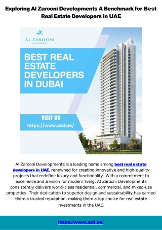 Al Zarooni Developments Best Real Estate Developers in UAE Offering Premium Properties in Dubai