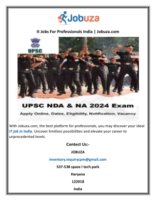 It Jobs For Professionals India  Jobuza com