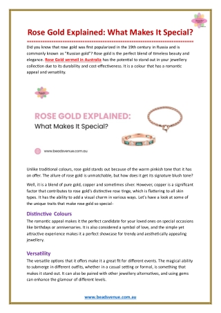 Rose Gold Explained What Makes It Special?