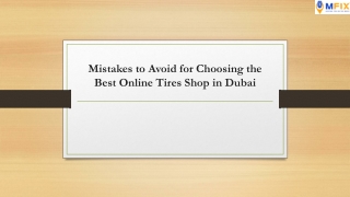 Mistakes to Avoid for Choosing the Best Online Tires Shop in Dubai