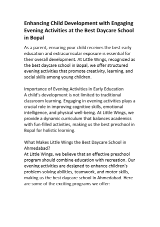 Nurturing Young Minds | Best Preschool in Ahmedabad with Fun Activities