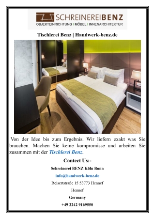 Tischlerei Benz  Handwerk-benz.de