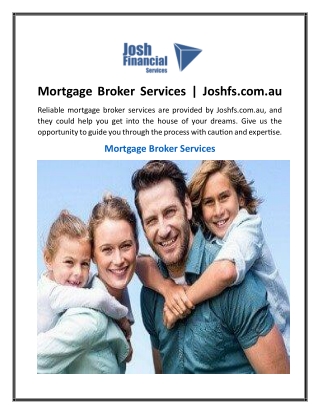 Mortgage Broker Services  Joshfs.com.au