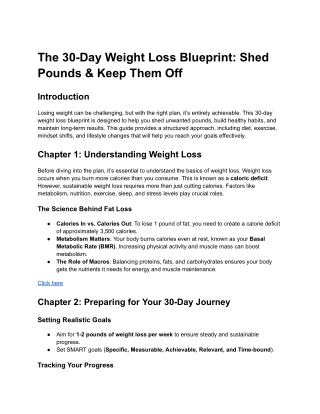 The 30-Day Weight Loss Blueprint_ Shed Pounds & Keep Them Off