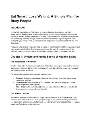 Eat Smart, Lose Weight_ A Simple Plan for Busy People
