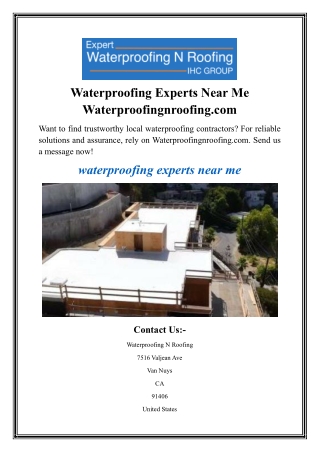Waterproofing Experts Near Me Waterproofingnroofing.com