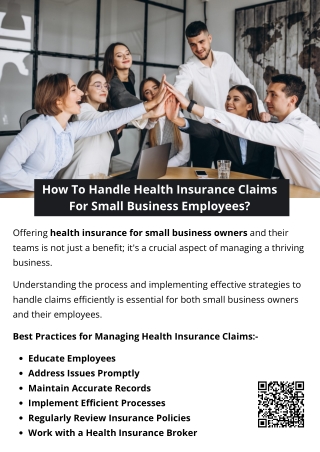 How To Handle Health Insurance Claims For Small Business Employees?
