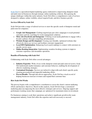 Scale Owl Digital Marketing Article