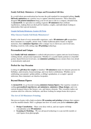 3D Miniature Gifts, Statues | Buy Miniature Painting, Model - Jarmorb3D