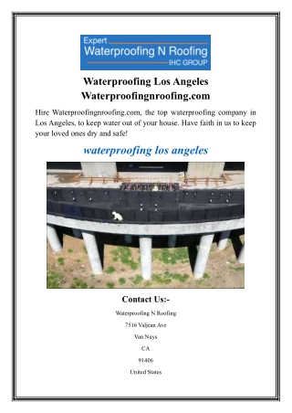 Waterproofing Los Angeles Waterproofingnroofing