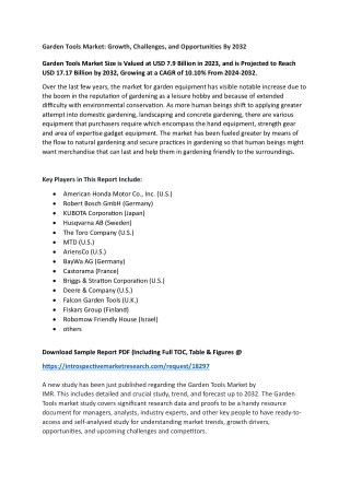Garden Tools Market - Share, Trends & Current Analysis