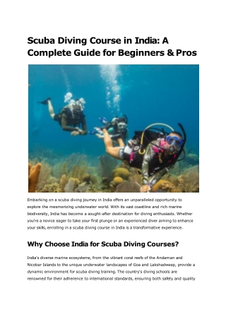 Scuba Diving Course in India_ A Complete Guide for Beginners & Pros