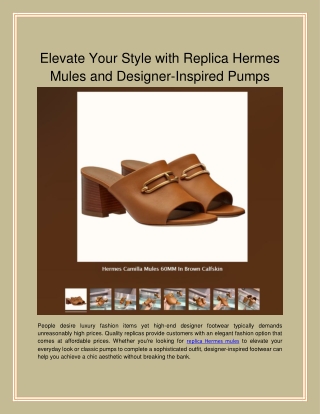 Elevate Your Style with Replica Hermes Mules and Designe