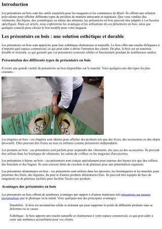 Les présentoirs en bois : une solution polyvalente pour tous les types de produi