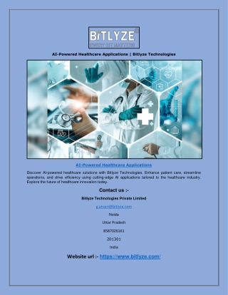AI-Powered Healthcare Applications | Bitlyze Technologies