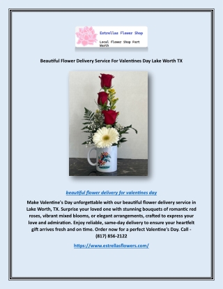 Beautiful Flower Delivery Service For Valentines Day Lake Worth TX