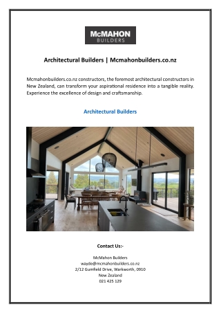 Architectural Builders | Mcmahonbuilders.co.nz