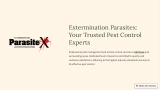Extermination Parasitex Your Trusted Pest Control Experts