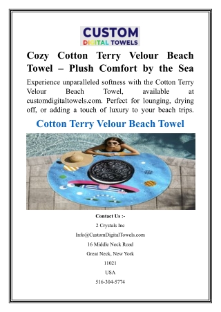 Cozy Cotton Terry Velour Beach Towel – Plush Comfort by the Sea