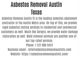 Asbestos Removal Austin Texas
