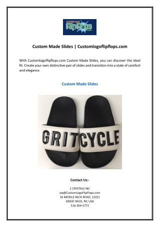 Custom Made Slides | Customlogoflipflops.com