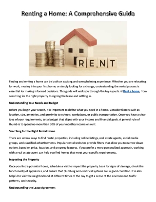Renting a Home