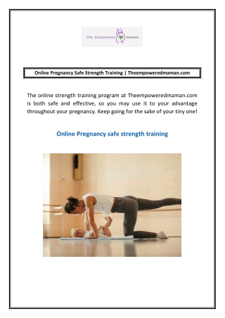 Online Pregnancy Safe Strength Training | Theempoweredmaman.com