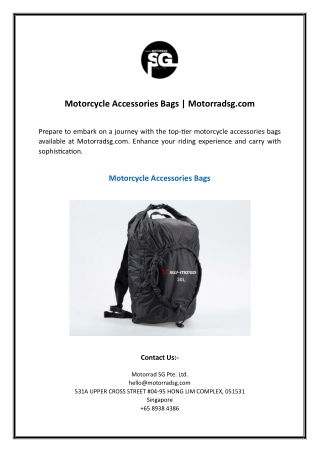 Motorcycle Accessories Bags | Motorradsg.com