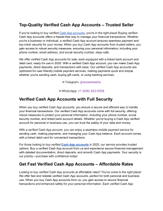 Top-Quality Verified Cash App Accounts – Trusted Seller