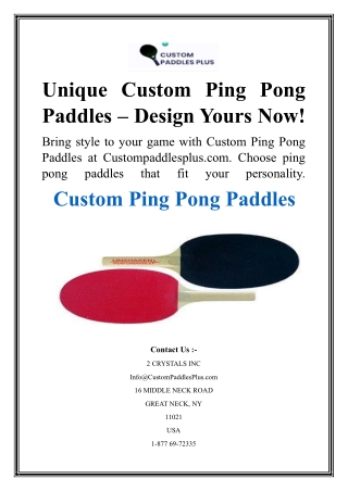 Unique Custom Ping Pong Paddles – Design Yours Now!