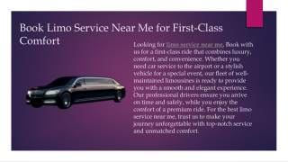 limo service near me 2.25.2025