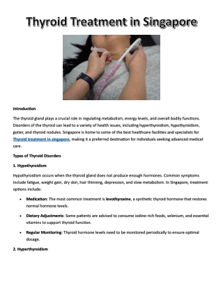 Thyroid Treatment in Singapore