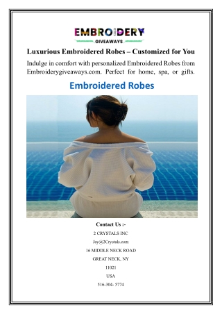 Luxurious Embroidered Robes – Customized for You