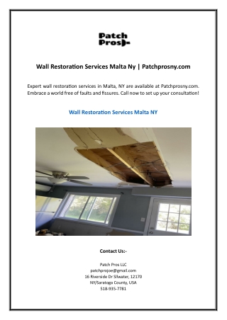Wall Restoration Services Malta Ny | Patchprosny.com