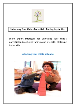 Unlocking Your Childs Potential | Raising Joyful Kids