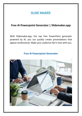Free Ai Powerpoint Generator | Slidemaker.app